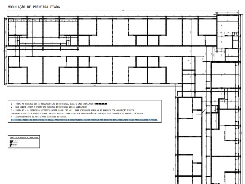 Alvenaria Estrutural EX01 - MODULAÇÃO DE 14 cm... -  Sabas Soldá - Projeto em Alvenaria Estrutural 
